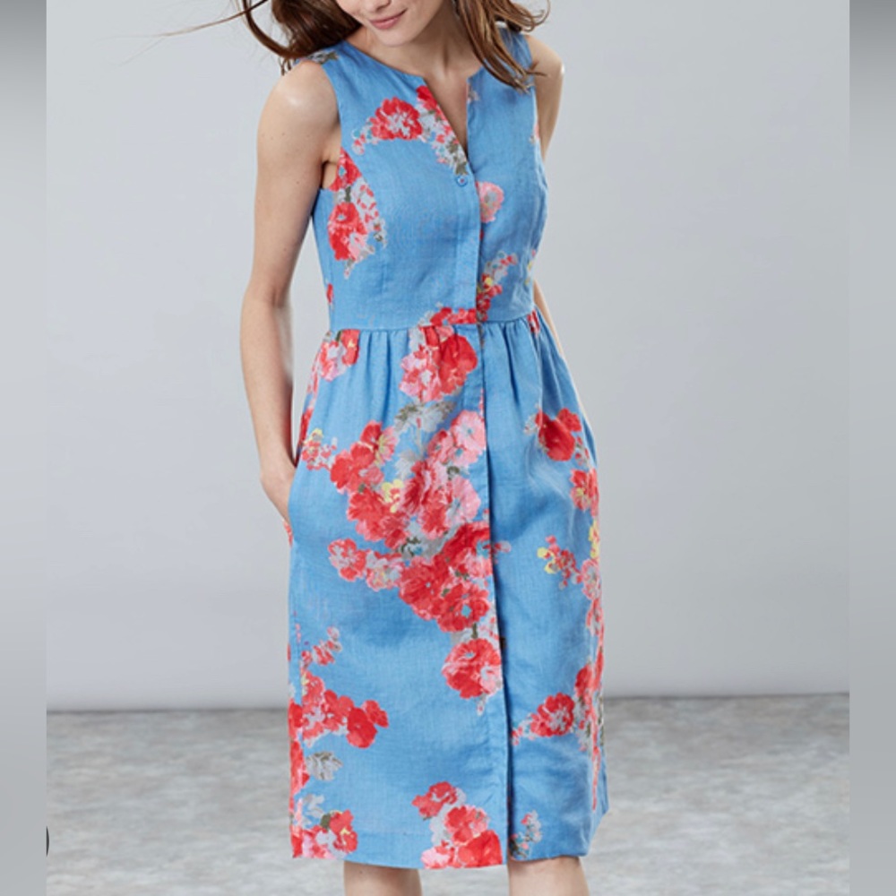 flax linen dress with pockets